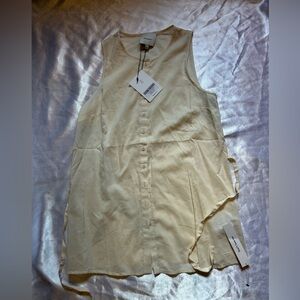 Reformation Cream Sleeveless Button-Down Shirt